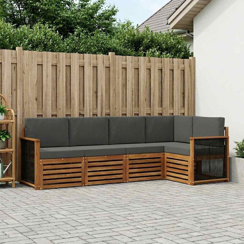 Ensemble de canapé d'angle 4 pcs Naturel et Anthracite 642865642865