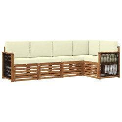 Ensemble de canapé d'angle avec coussin 4 pcs Naturel et Crème 642870642870