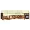 Ensemble de canapé d'angle avec coussin 4 pcs Naturel et Crème 642870642870