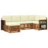 Ensemble de canapé d'angle avec coussin 5 pcs Naturel et Crème 642871642871