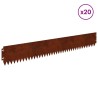 Bordure de Pelouse 20 pcs 103 x 15 cm Acier Rouillé 642872642872
