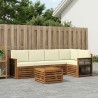 Ensemble de canapé d'angle avec coussin 5 pcs Naturel et Crème 642879642879