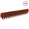 Bordure de Pelouse 20 pcs 103 x 20 cm métal Rouillé 642884642884