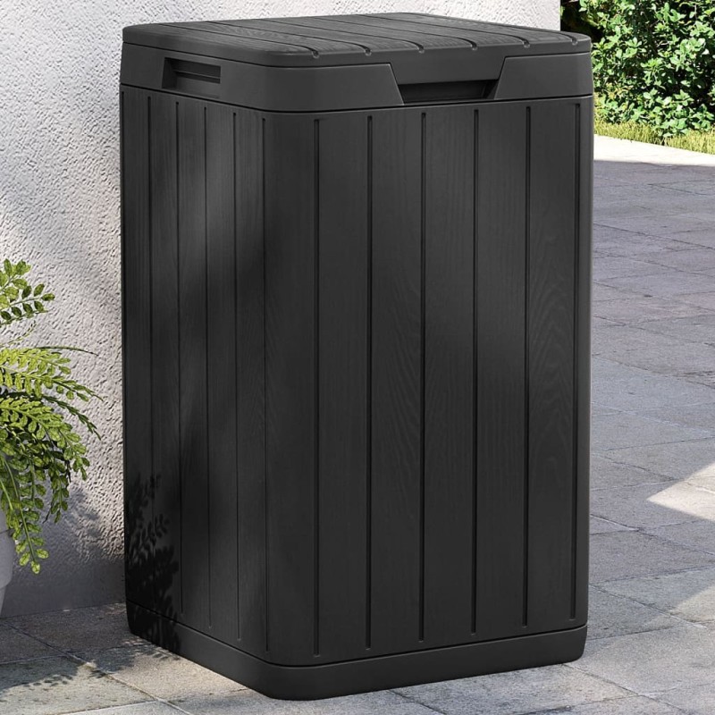 Poubelle d'extérieur anthracite 38x38x65 cm PP 642888642888