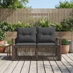 Canapé de jardin 2-Nombre de places Gris polyrotin 642890642890