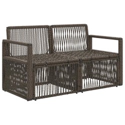 Canapé de jardin 2-Nombre de places Gris polyrotin 642890642890