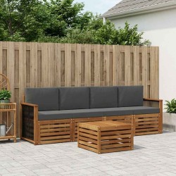 Ensemble de canapés d'extérieur 5 pcs Naturel et Anthracite 642899642899