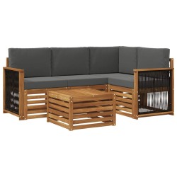 Ensemble de canapés d'extérieur 5 pcs Naturel et Anthracite 642900642900