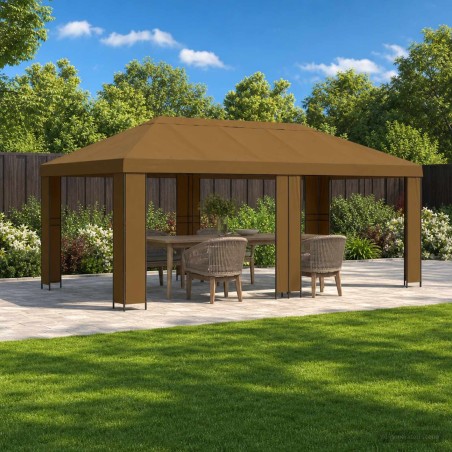Abri de jardin 6 x 3 m Taupe Polyester et Acier 190 642905642905