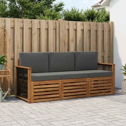 Ensembles de canapés avec coussin 3 pcs Bois d'Acacia Massif 642906642906