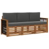 Ensembles de canapés avec coussin 3 pcs Bois d'Acacia Massif 642906642906