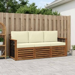 Ensembles de canapés avec coussin 3 pcs Bois d'Acacia Massif 642908642908
