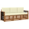 Ensembles de canapés avec coussin 3 pcs Bois d'Acacia Massif 642908642908