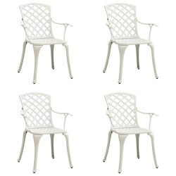 Chaises de jardin lot de 4 Aluminium coulé Blanc 642911642911