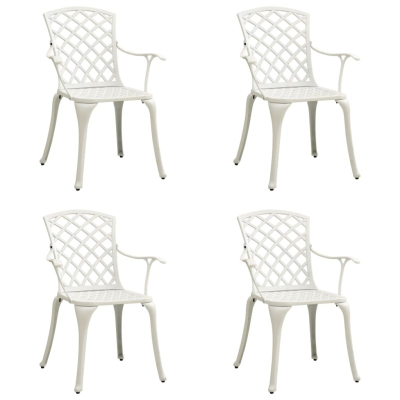 Chaises de jardin lot de 4 Aluminium coulé Blanc 642911642911