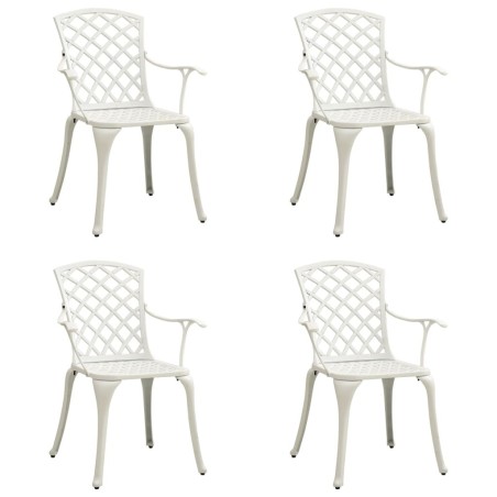 Chaises de jardin lot de 4 Aluminium coulé Blanc 642911642911