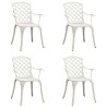 Chaises de jardin lot de 4 Aluminium coulé Blanc 642911642911