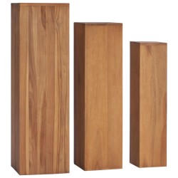 Ensemble de supports de plantes 3 pcs Bois de teck solide 642916642916