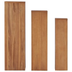Ensemble de supports de plantes 3 pcs Bois de teck solide 642916642916