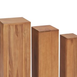 Ensemble de supports de plantes 3 pcs Bois de teck solide 642916642916
