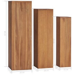 Ensemble de supports de plantes 3 pcs Bois de teck solide 642916642916