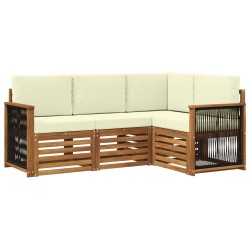 Ensembles de canapés avec coussin 4 pcs Bois d'Acacia Massif 642920642920