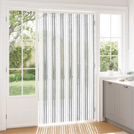 Rideau anti-insectes en chenille Gris clair et blanc 642925642925