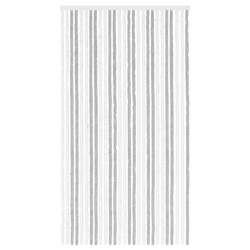 Rideau anti-insectes en chenille Gris clair et blanc 642925642925
