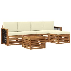 Ensemble de canapés d'extérieur 6 pcs Naturel et Crème 642926642926