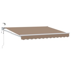 Auvent rétractable électrique Taupe 100% Polyester et Aluminium 642931642931