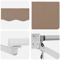 Auvent rétractable électrique Taupe 100% Polyester et Aluminium 642931642931