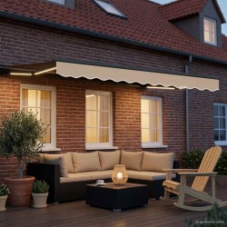 Auvent rétractable électrique Beige et Anthracite 3 x 2,5 m 642937642937