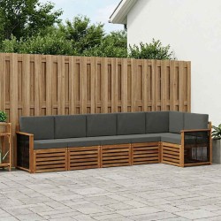 Ensemble de canapé d'angle 5 pcs Naturel et Anthracite 642942642942