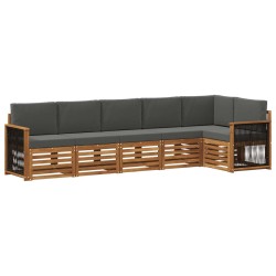 Ensemble de canapé d'angle 5 pcs Naturel et Anthracite 642942642942