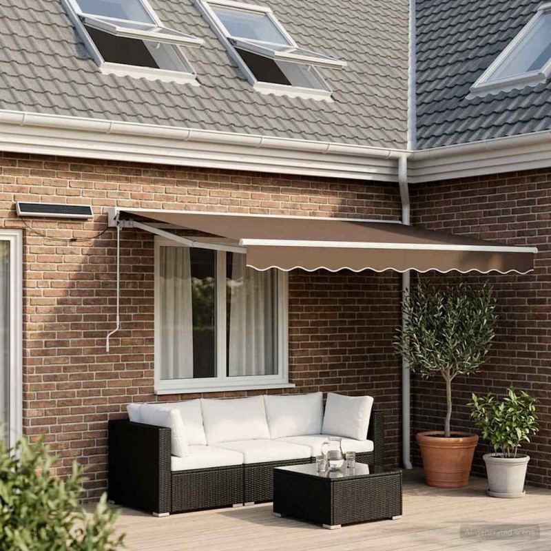 Auvent rétractable électrique Taupe 2,5 x 2 m 642949642949