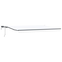 Auvent rétractable Blanc 500 × 350 cm Tissu et Aluminium 642957642957