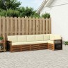 Ensemble de canapé d'angle avec coussin 5 pcs Naturel et Crème 642960642960