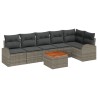 Ensemble de canapé de jardin avec coussin 7 pcs Gris polyrotin 642966642966