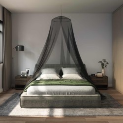 Ciel de lit anti-moustiques 3 pcs 156 mesh Noir ⌀56 x 220 cm 642973642973