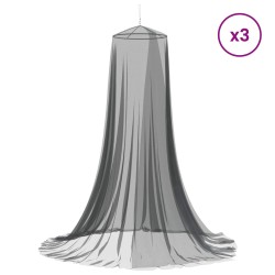 Ciel de lit anti-moustiques 3 pcs 156 mesh Noir ⌀56 x 220 cm 642973642973