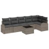 Ensemble de canapé de jardin avec coussin 7 pcs Gris Poly rotin 642978642978