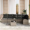 Ensemble de canapé de jardin avec coussin 7 pcs Gris Poly rotin 642978642978
