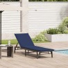 Chaise longue avec coussin gris résine tressée 642979642979