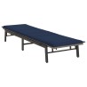 Chaise longue avec coussin gris résine tressée 642979642979