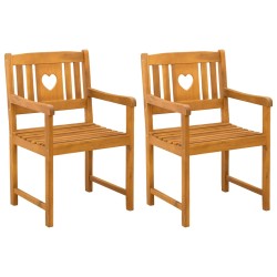 Chaises de jardin 2 pcs Naturel Bois d'Acacia Massif 642980642980
