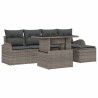 Ensemble de canapé de jardin avec coussin 6 pcs Gris polyrotin 642982642982