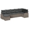 Ensemble de canapé de jardin avec coussin 7 pcs Gris Poly rotin 642983642983