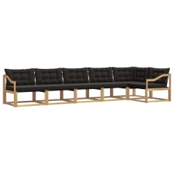 Ensemble de canapés d'extérieur 6 pcs Blanc et noir 642992642992
