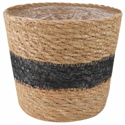 Paniers à plantes en herbe de mer 3 pcs Naturel et noir 642998642998