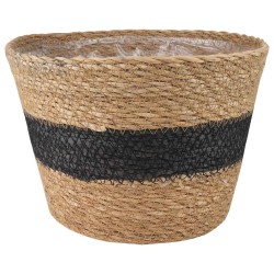 Paniers à plantes en herbe de mer 3 pcs Naturel et noir 642998642998
